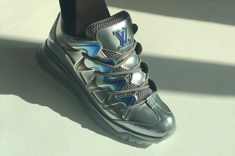 Imed Soussi louis vuitton chunky osiris skate sneaker silver metallic blue sega teaser first look