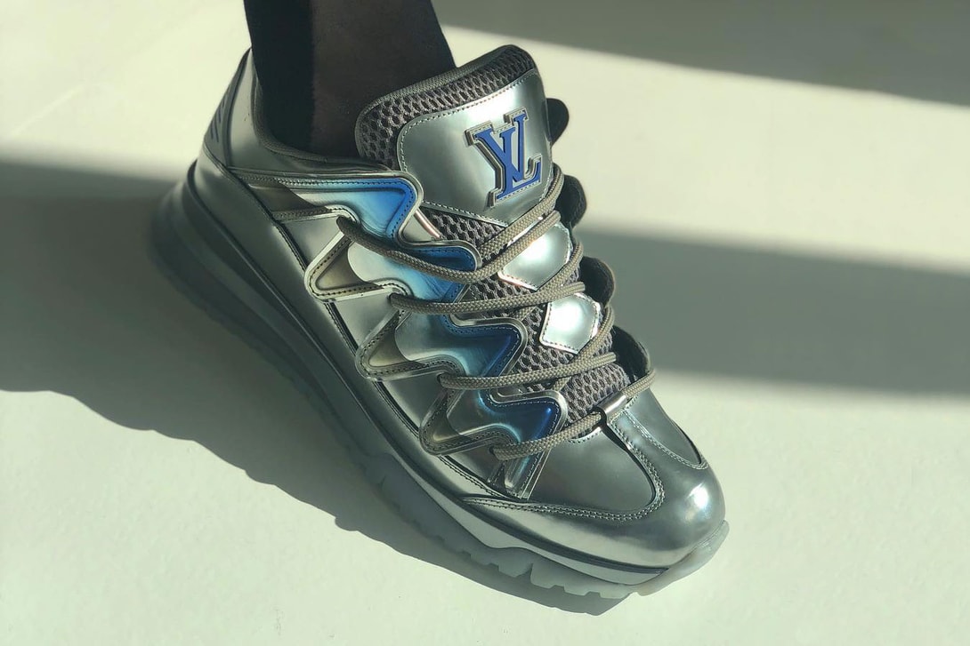Imed Soussi louis vuitton chunky osiris skate sneaker silver metallic blue sega teaser first look