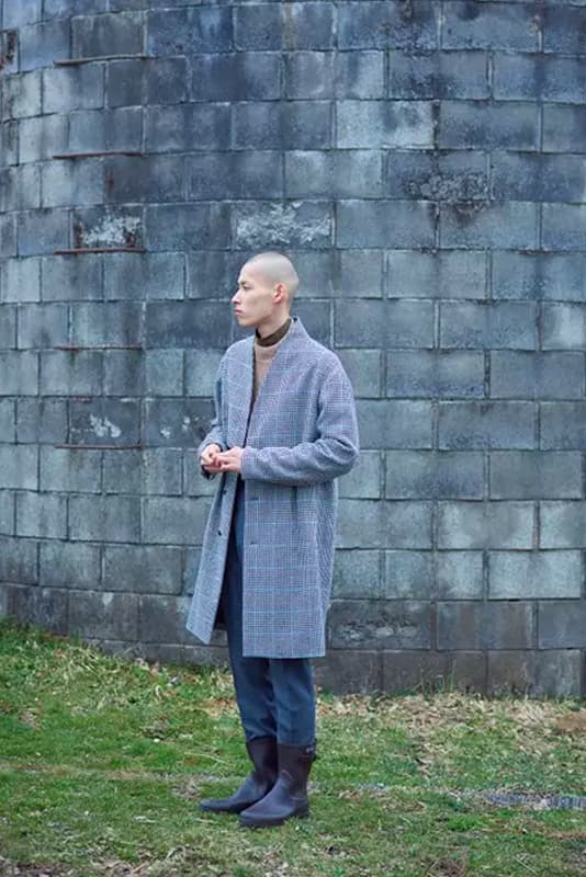 Markaware Fall Winter 2018 Lookbook Shunsuke Ishikawa outerwear jackets hoodies sweatshirts suits plaid houndstooth patterns suits menswear Japanese fashion outdoors cold weather collection