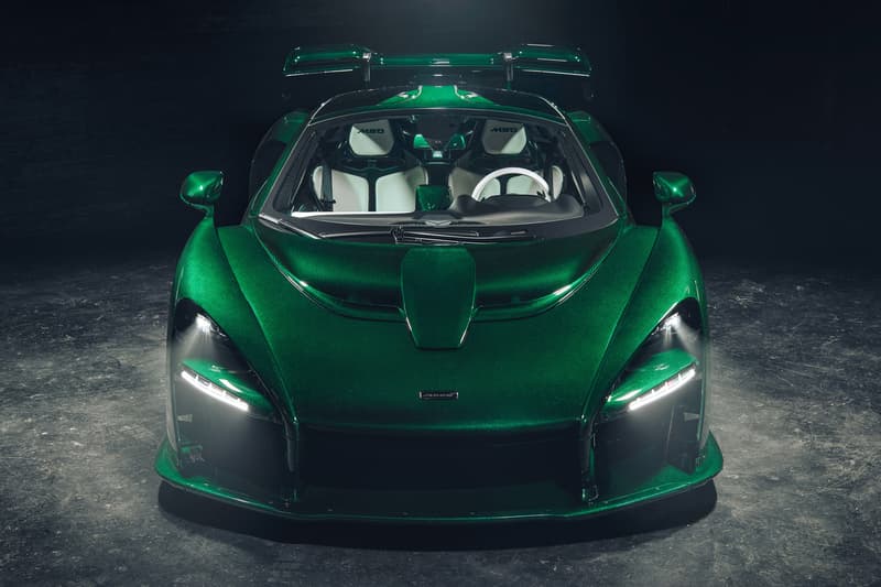 McLaren Senna green carbon fiber body custom special operations 1000 hours work america new york first car automobile hypercar