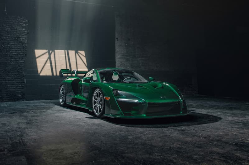 McLaren Senna green carbon fiber body custom special operations 1000 hours work america new york first car automobile hypercar