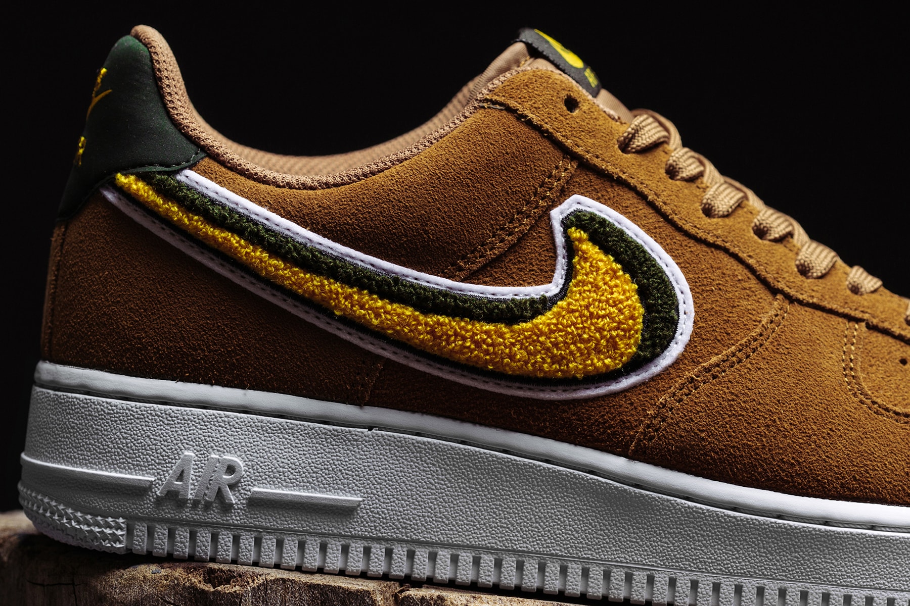 Nike's Air Force 1 07 LV8 Muted Bronze Chenille Swoosh