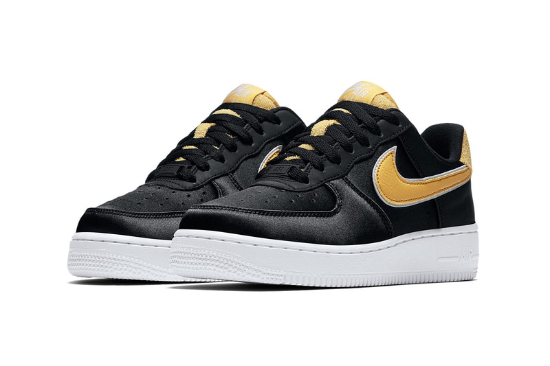 Nike Air Force 1 Low Satin Black and Gold