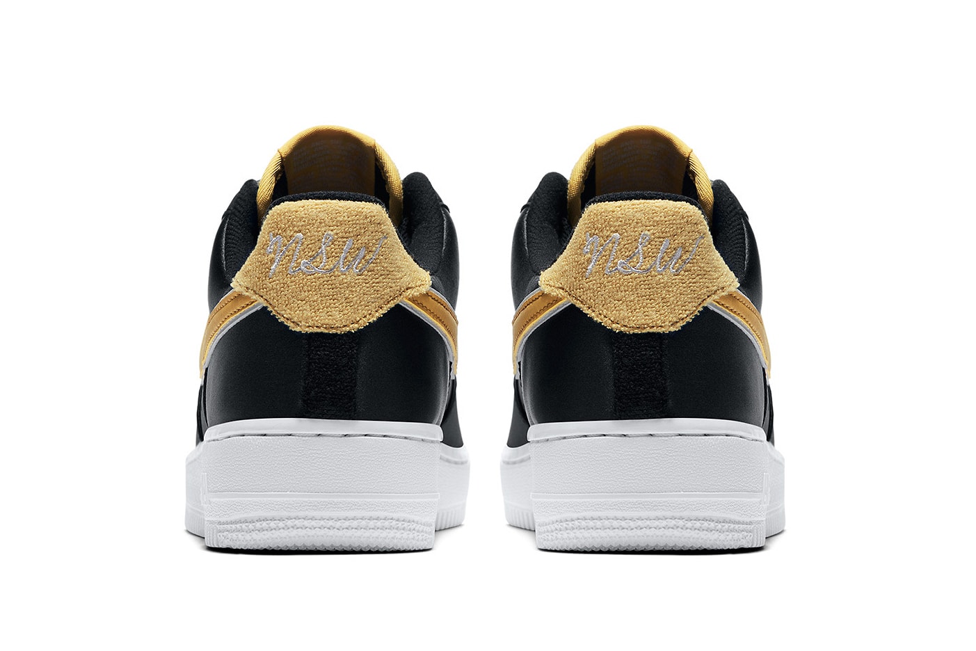 Nike Air Force 1 Low Satin Black and Gold