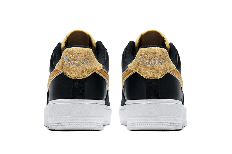 Nike Air Force 1 Low Satin Black and Gold