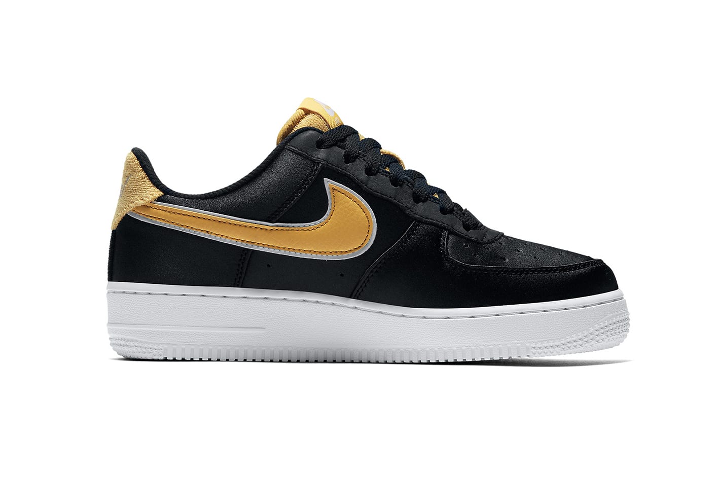 Nike Air Force 1 Low in Satin Black and 
