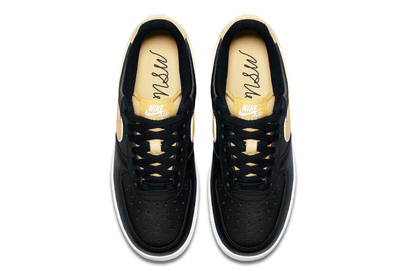 Nike Air Force 1 Low Satin Black and Gold