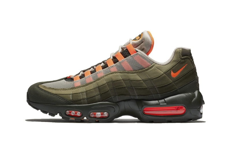Nike Air Max 95 OG String Total Orange Neutral Olive colorway 160 usd drop release date august 16 2018 AT2865-200