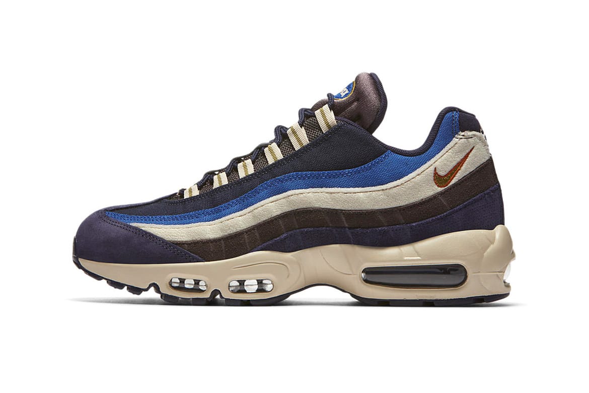 brown and blue air max
