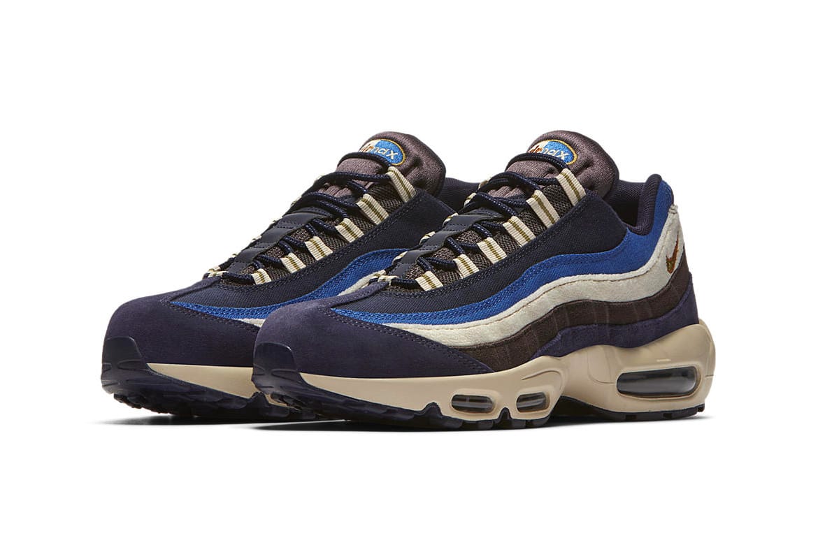 brown and blue air max