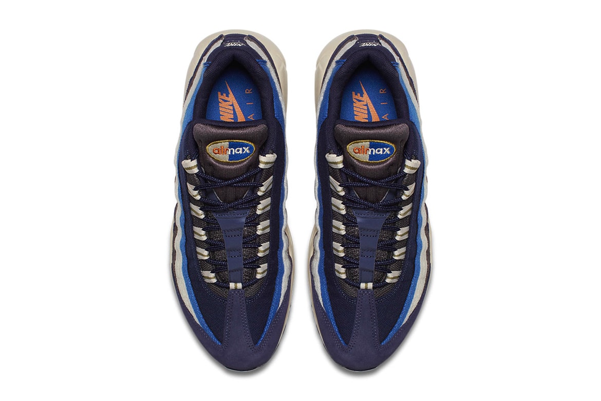 Nike Air Max 95 Premium Blue & Brown Colorway sneaker release date suede nubuck canvas
