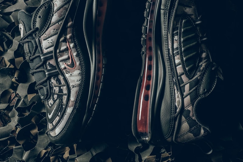 Nike Air Max 98 Cargo Khaki Sunset Tint Camouflage Army military pattern drop release date info closer look buy purchase sale