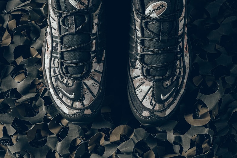 Nike Air Max 98 Cargo Khaki Sunset Tint Camouflage Army military pattern drop release date info closer look buy purchase sale