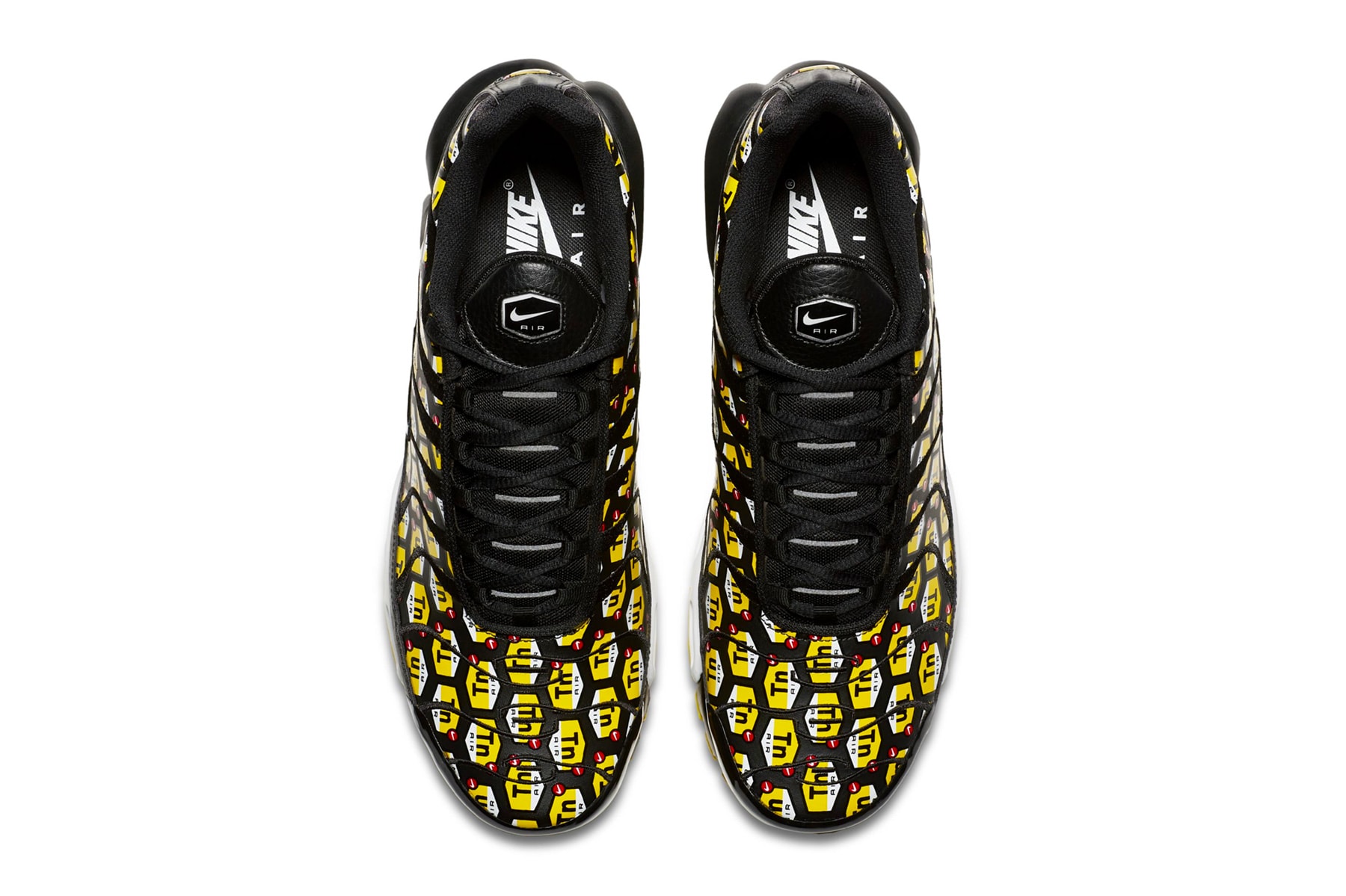 Nike Air Max Plus QS "Tn Logo" pattern sneaker white black yellow