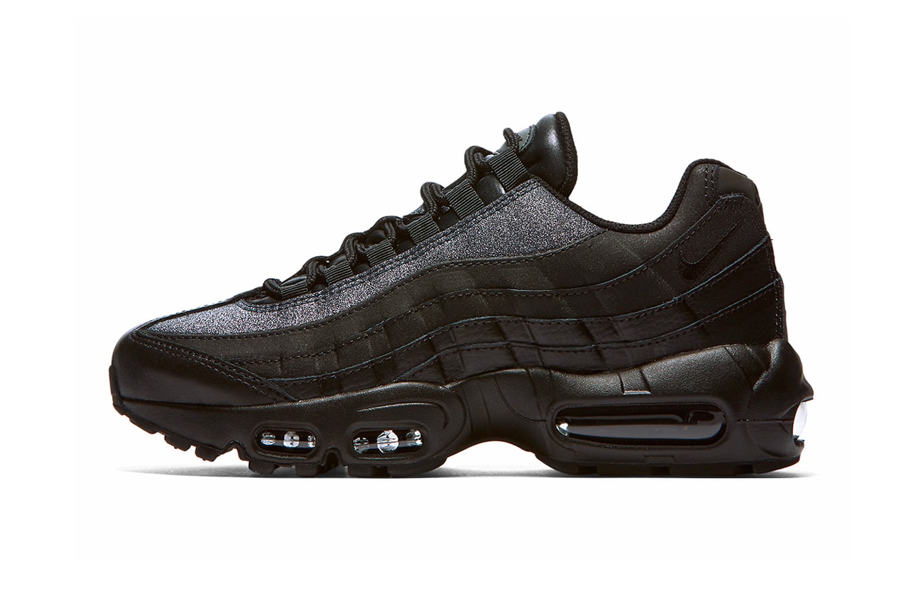 Nike Air Max 95 Premium Black Silver shimmer colorway sneaker footwear