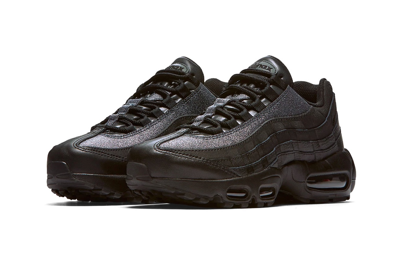 Nike Air Max 95 Premium Black Silver shimmer colorway sneaker footwear