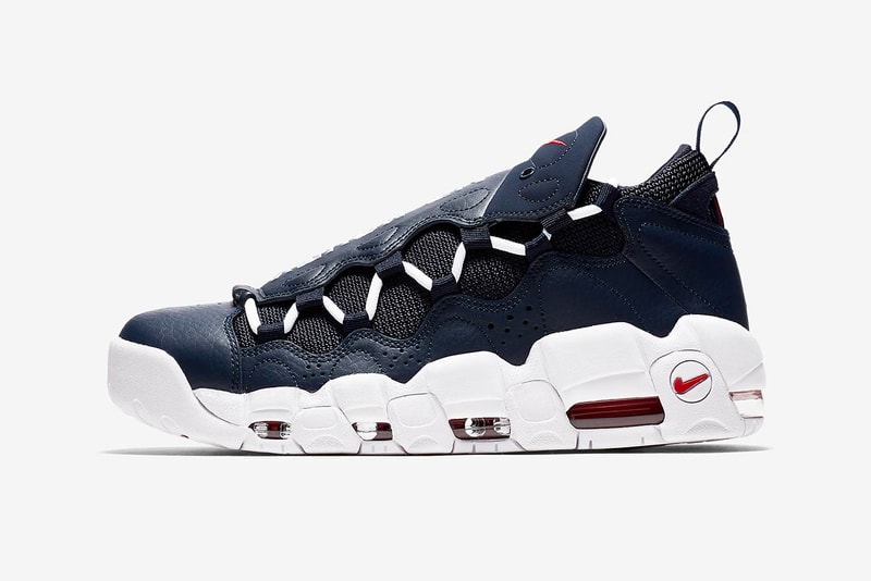 Nike Air More Money Navy Red Release date sneaker price tonal leather 