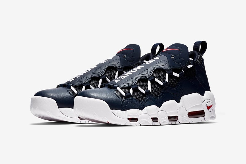 Nike Air More Money Navy Red Release date sneaker price tonal leather 