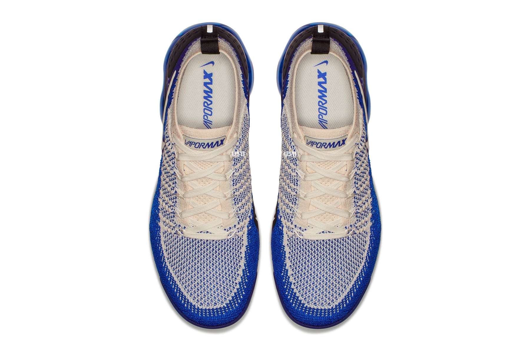 Nike Air VaporMax 2 Light Cream Racer Blue running flyknit summer 2018 sneakers