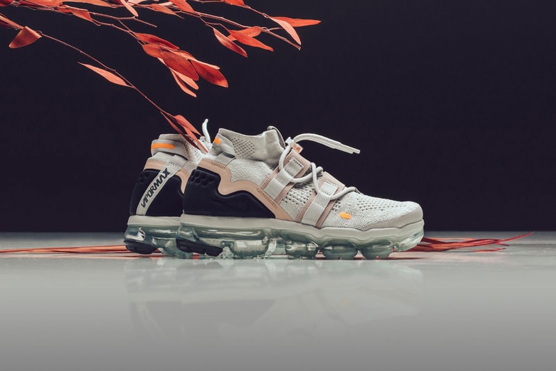 nike air vapormax utility flyknit light bone summit white feature sneaker boutique july 6 2018 drop release date official colorway look purchase buy shop feature sneaker boutique
