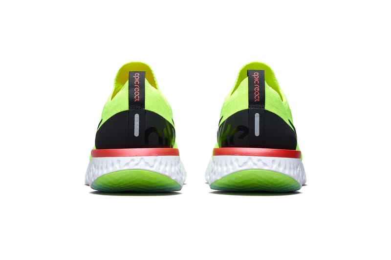 Nike Epic React Flyknit "Volt/Bright Crimson" release date info sneaker price purchase yellow white