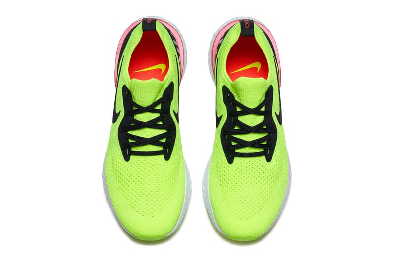 Nike Epic React Flyknit "Volt/Bright Crimson" release date info sneaker price purchase yellow white