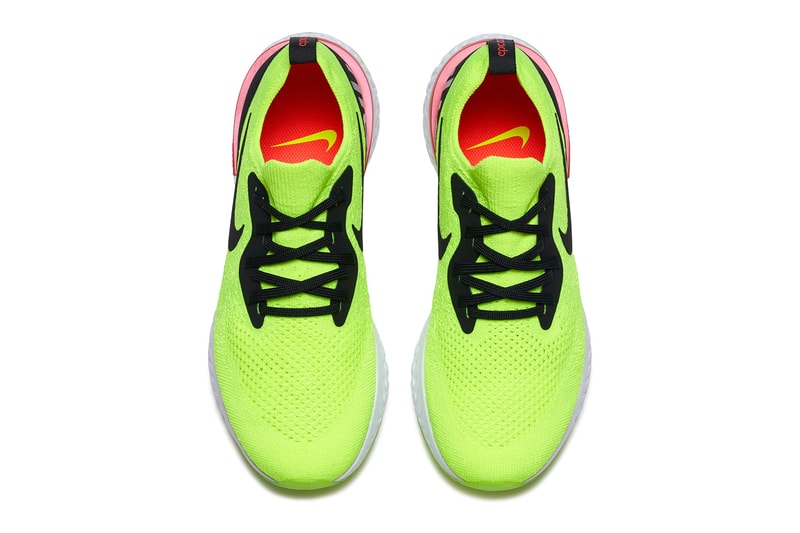 Nike Epic React Flyknit "Volt/Bright Crimson" release date info sneaker price purchase yellow white