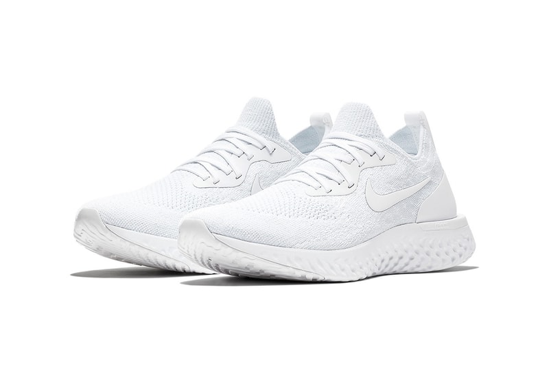 Nike Epic React Flyknit Triple White nike running 2018 july footwear