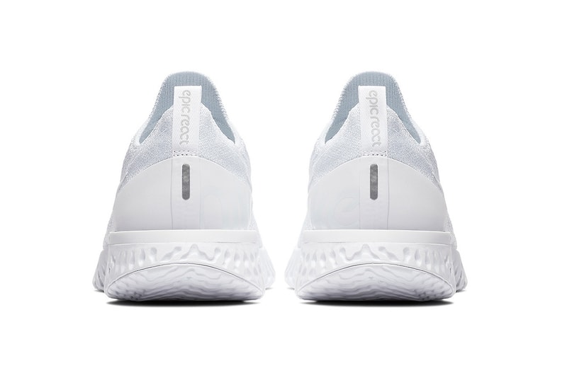 Nike Epic React Flyknit Triple White nike running 2018 july footwear