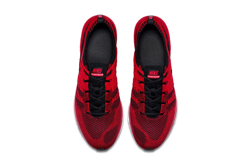 Nike Flyknit Trainer University Red Info Release Red Black White