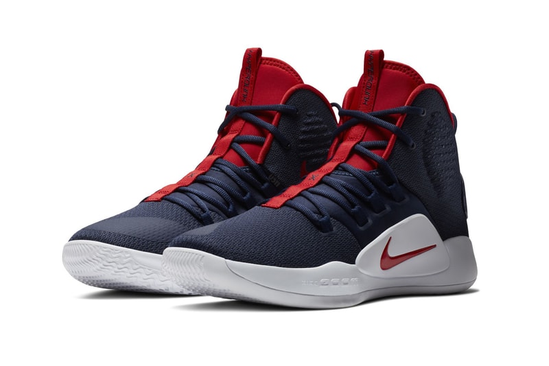 Nike Hyperdunk X USA Colorway patriotic theme navy red white 4th of July new basketball silhouette sneaker footwear