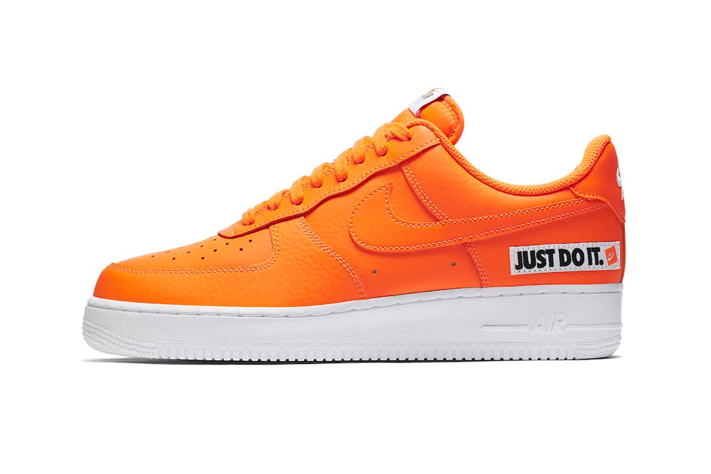 nike just do it orange air force 1 low