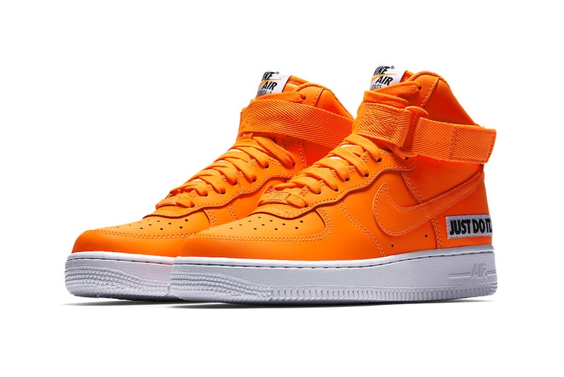 nike just do it orange air force 1 high