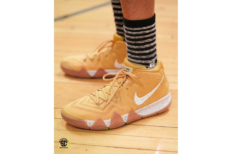 Nike Kyrie 4 "Cinnamon Toast Crunch" On-Foot sneaker cereal pack Kyrie irving release date price