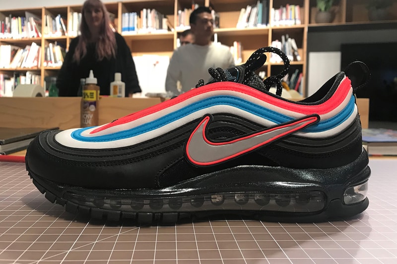 Nike On Air 2018 Winners Air Max Sneaker Samples models Air Max 97 On Air "Seoul Neon," Nike Air Max 97 on Air "London Summer of Love," Nike Air Max 97 On Air "Shanghai Kaleidoscope," Nike Air Max 1 On Air "Tokyo Maze" Nike Air Max 98 On Air "La Mezcla"  Nike Air VaporMax Plus On Air "Paris Work In Progress"