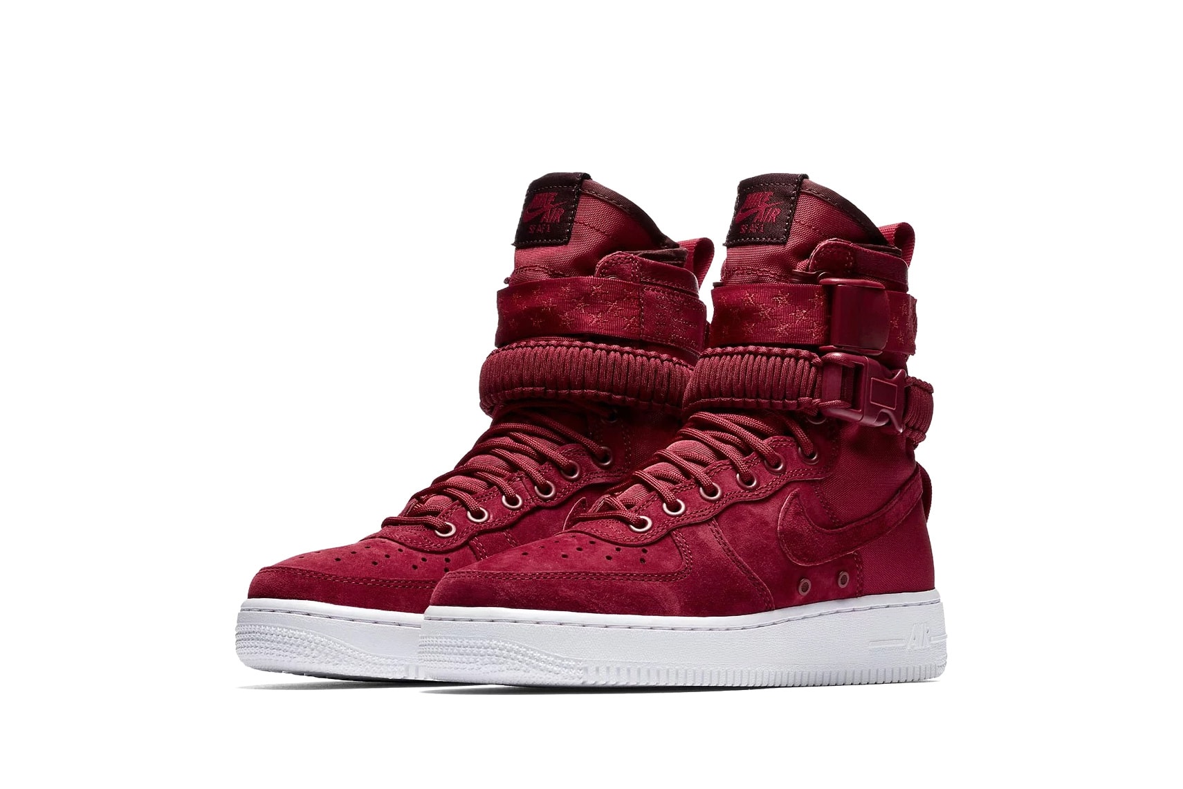 Nike SF-AF1 Mid Red Crush-White-Burgundy Crush Release info purchase price summer colorway sneaker footwear