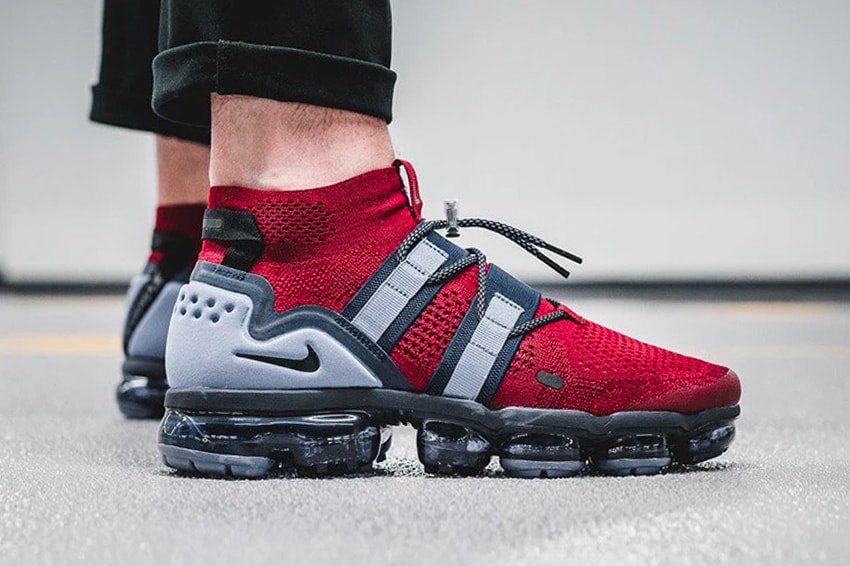 Nike Air VaporMax Utility New England Patriots Colorway release info drop date price purchase price July 12 Super Bowl Champion Team Red Black Obsidian Ashen Slate
