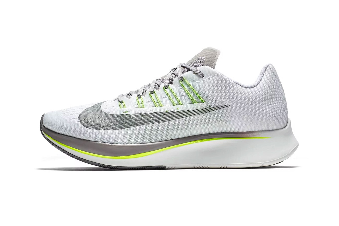 Nike Zoom Fly White Sport Grey Volt summer 2018 release running sneakers