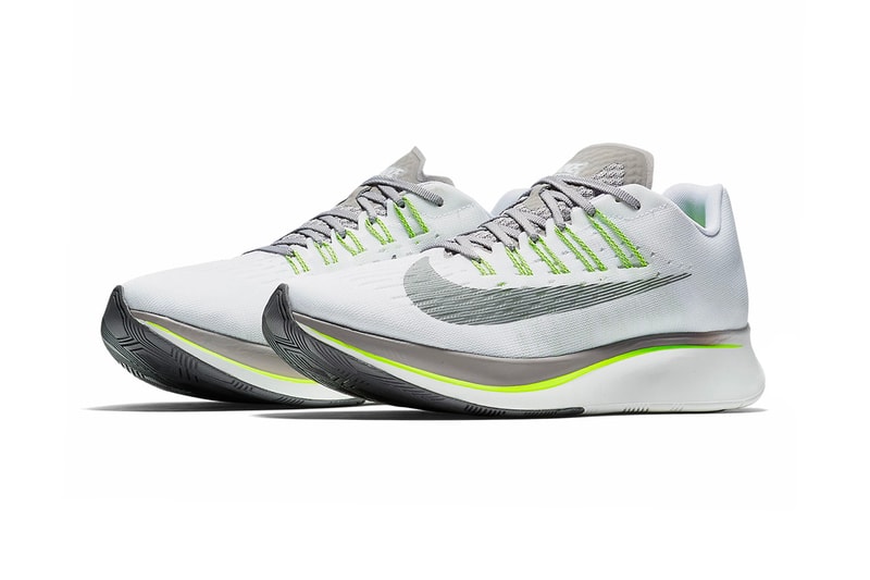 Nike Zoom Fly White Sport Grey Volt summer 2018 release running sneakers