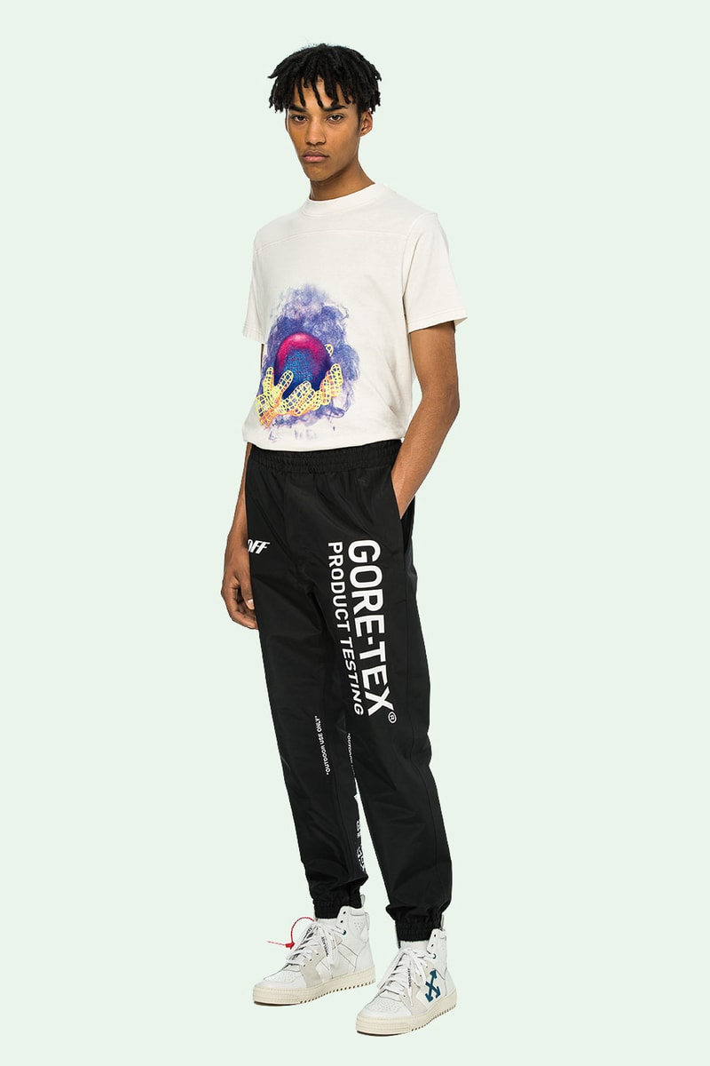 off white gore tex capsule collection pre order october 8 2018 july 5 launch release date info anorak black pants jacket hoodie graphics white