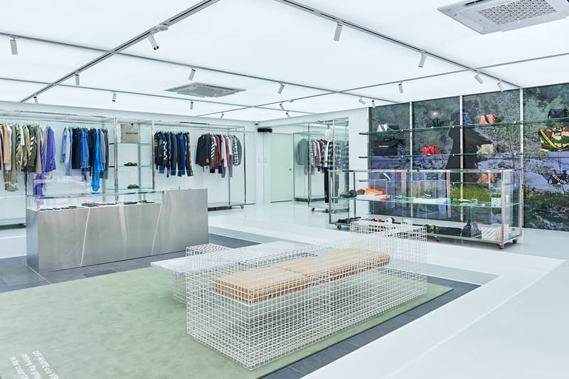 Off White™ C/O VIRGIL ABLOH Seoul Stores Inside Closer Look Clothing Freestanding Hyundai Coex korea
