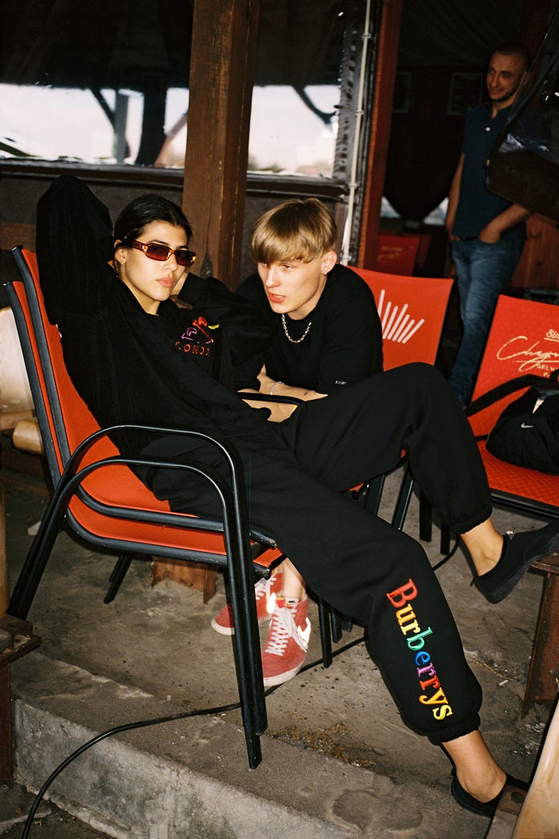 opening ceremony burberry capsule collaboration exclusive plaid check track suit red retro logo fall winter 2018 capsule july 13 drop release date buy purchase look book release