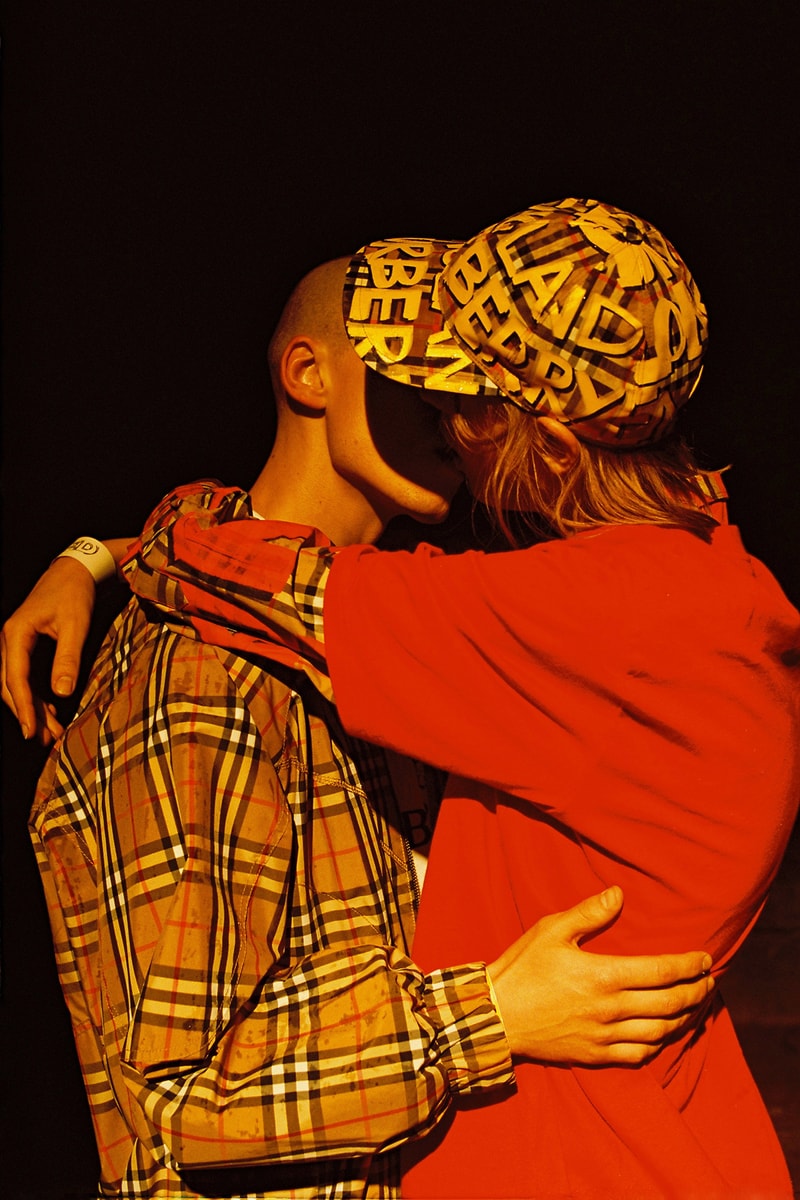 opening ceremony burberry capsule collaboration exclusive plaid check track suit red retro logo fall winter 2018 capsule july 13 drop release date buy purchase look book release