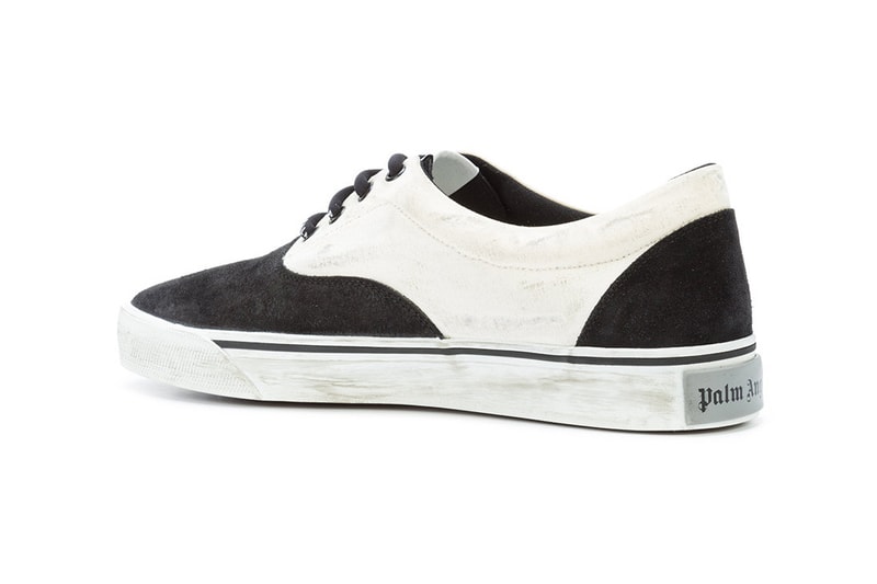 Palm Angels Flame Sneakers Low Top Farfetch fall winter 2018 462 usd buy release date info trend fire black white branding logo distressed