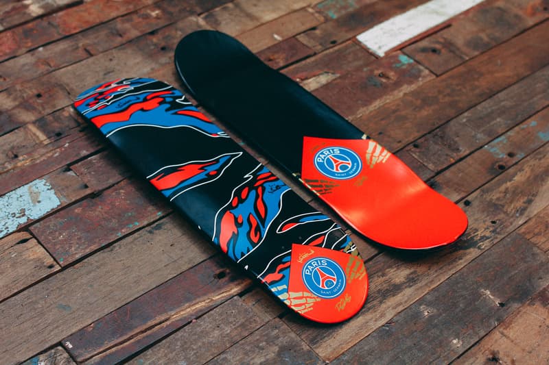 Sabotage x Paris Saint Germain F.C. SBTG Collab Collaboration Release Details Nike Air Force 1 Skate Deck Limited Cop Purchase Buy Dover Street Market Singapore