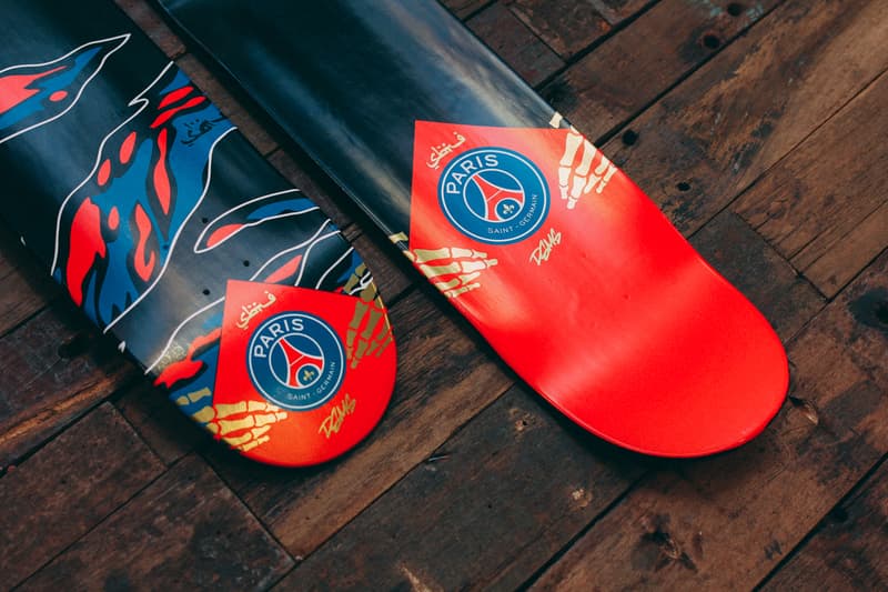 Sabotage x Paris Saint Germain F.C. SBTG Collab Collaboration Release Details Nike Air Force 1 Skate Deck Limited Cop Purchase Buy Dover Street Market Singapore