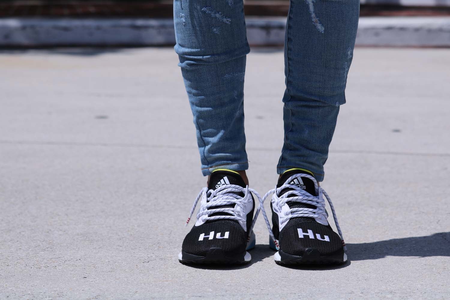 Pharrell Williams adidas originals HU Glide ST Black First Look Williams Originals On Foot