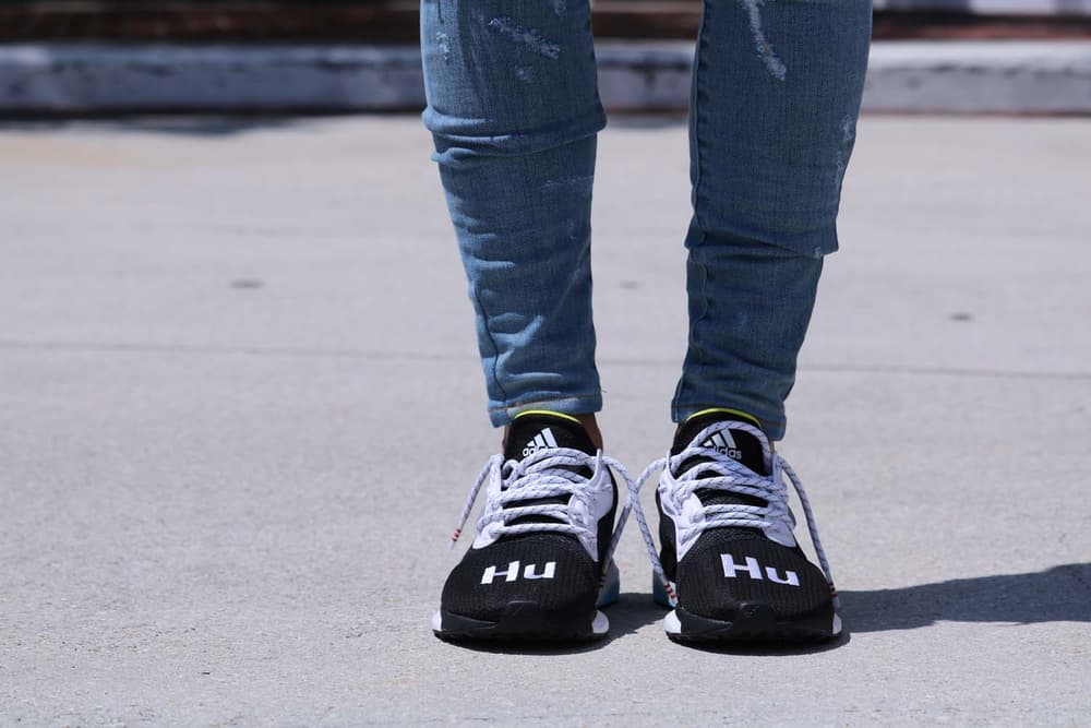 Pharrell Williams adidas originals HU Glide ST Black First Look Williams Originals On Foot