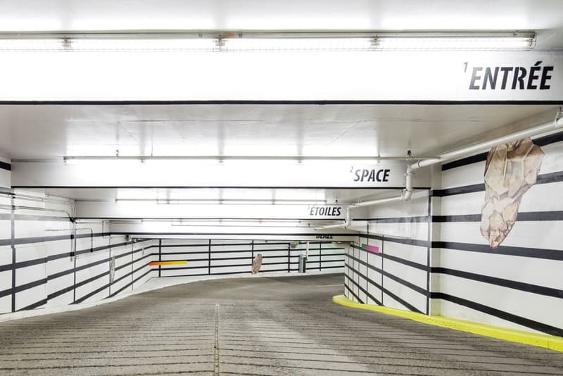 cyrcle lune rouge lndmrk underground parking garage installation murals artworks street art paintings