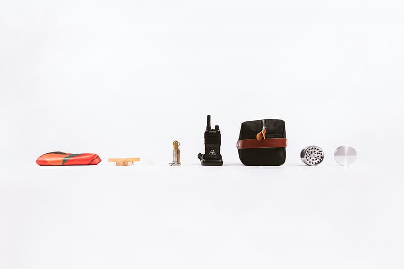 Pretty Lights x Akomplice The Kit Outdoors summer music Festivals Survival pack essentials lighter bandana dopp kit grinder walkie talkie notebook